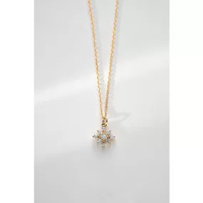 0.20 TCW Round Moissanite Diamond Snowflake Necklace