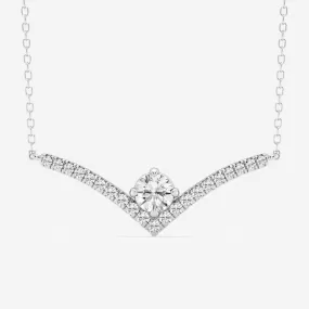 0.50 CT Round Moissanite Diamond Chevron Style Necklace