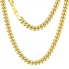 10mm 14K Gold/White Gold 6-sided Cuban Chain Diamond Cut