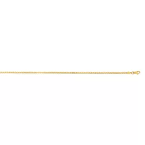 14K Gold 2.1mm Semi-Solid Box Chain