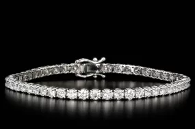 14K White Gold 5.23 Carat Total Weight Round Brilliant Diamond Tennis Bracelet