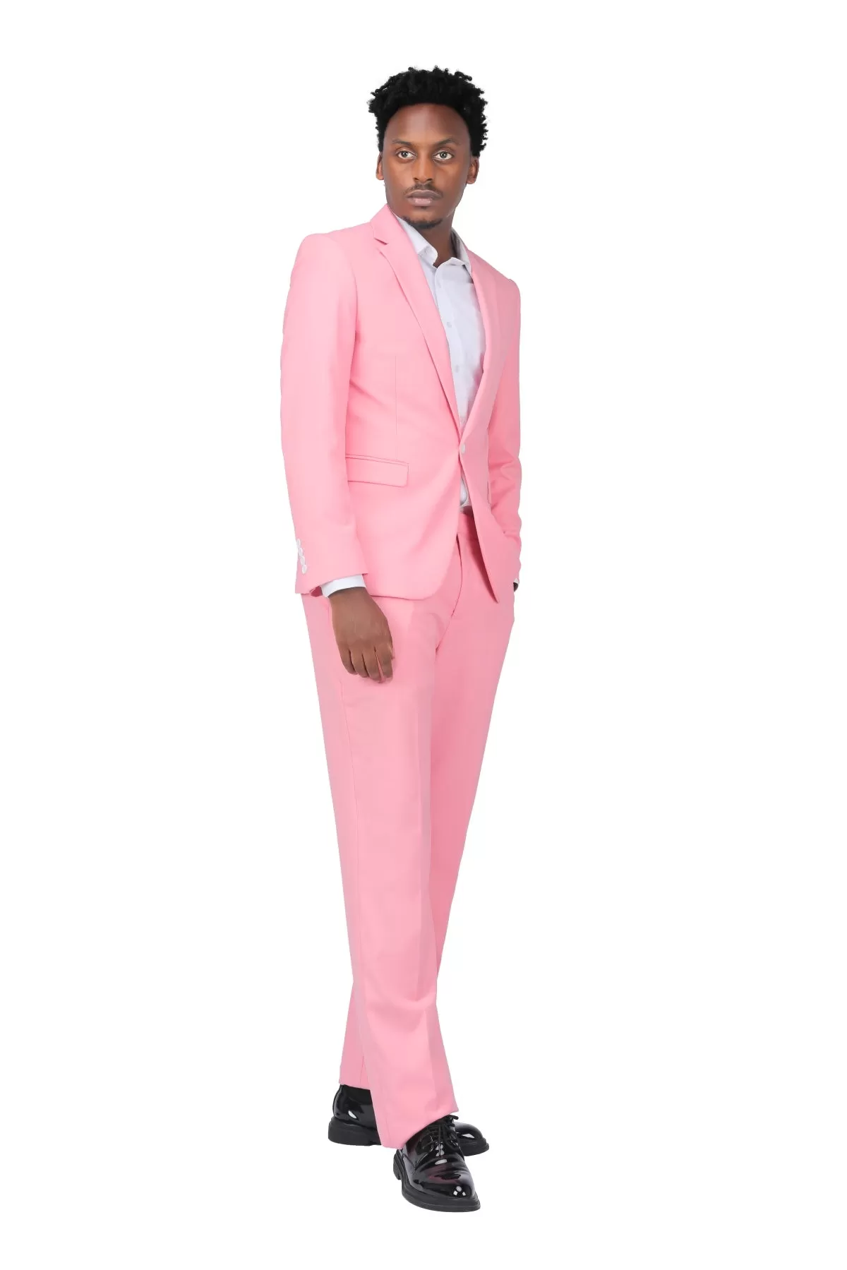 2-Piece Slim Fit Simple Designed Pink Suit