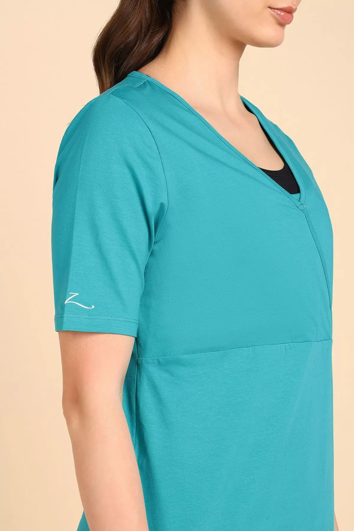 247 Zactive™ Sea Green Zipless Maternity Feeding Top