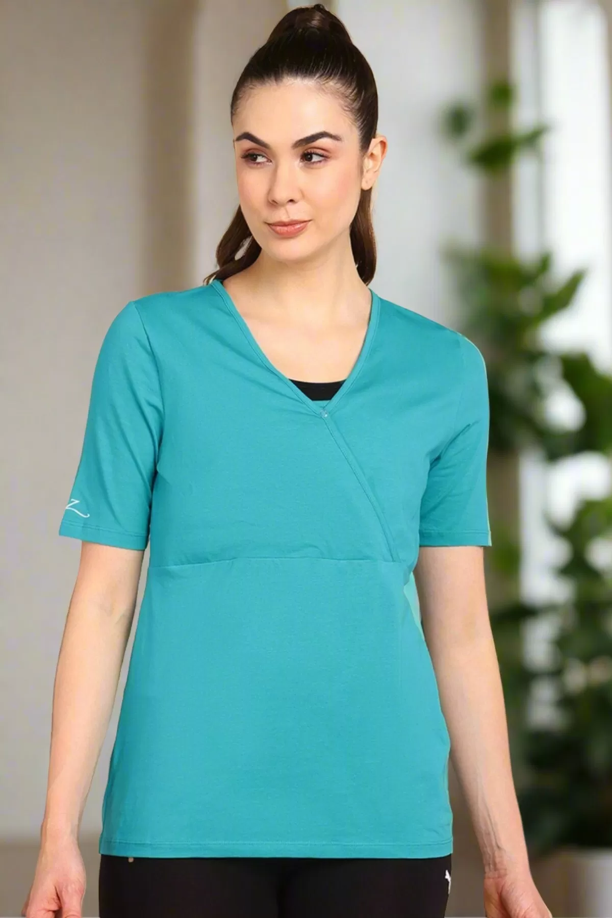 247 Zactive™ Sea Green Zipless Maternity Feeding Top