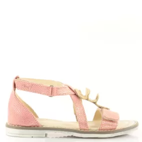 (2577-5) Emel velcro sandals coral gold