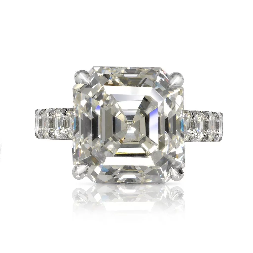 5.0ct Asscher Cut Sterling Silver Engagement Ring