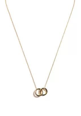 9 Carat Gold Linked Rings Necklace, Yellow Gold