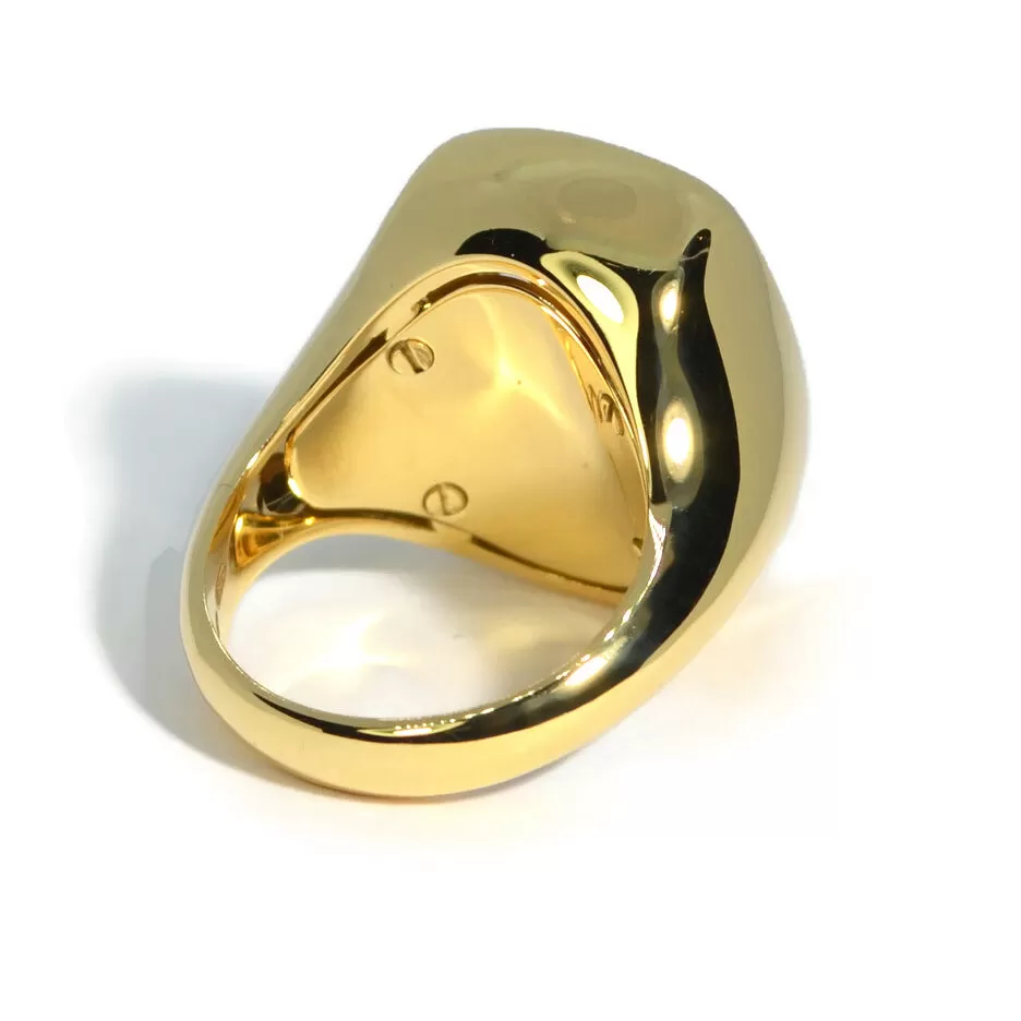 A & Furst - Essential - Cocktail Ring with Rose de France, 18k Yellow Gold