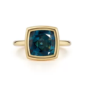 A & Furst - Gaia - Medium Stackable Ring with London Blue Topaz, 18k Yellow Gold