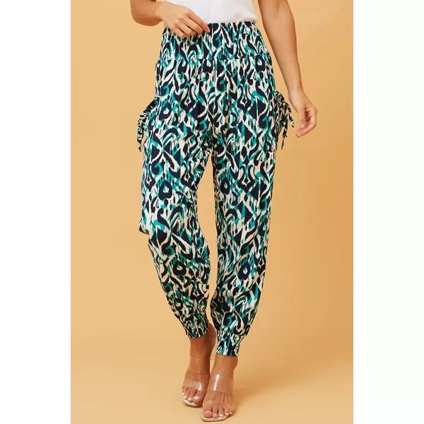 ABSTRACT PRINT BOHO HAREM PANTS