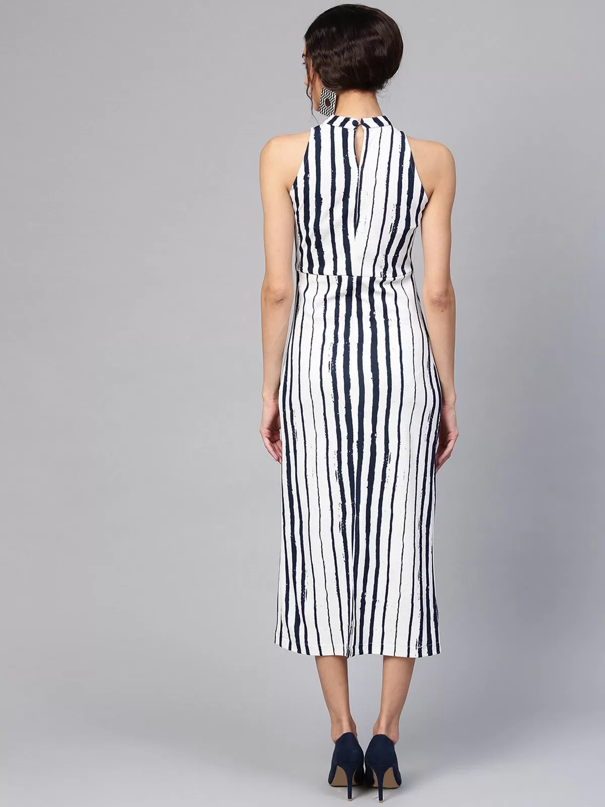 Abstract Stripes Midi Dress