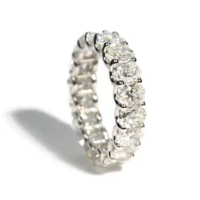 AFJ Diamond Collection - Eternity Band Ring with Oval Diamonds 5.43 carats, Platinum