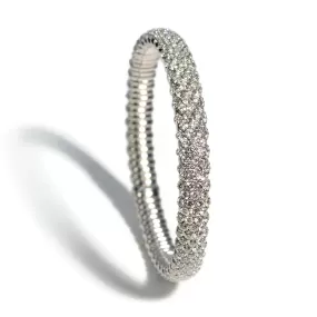 AFJ Diamond Collection - Flexible Bracelet with Diamonds, 18k White Gold