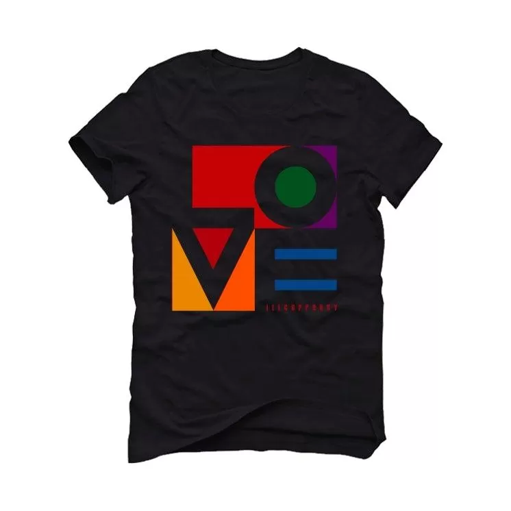 Air Jordan 2 wmns multicolor Black T-Shirt (Love Block)