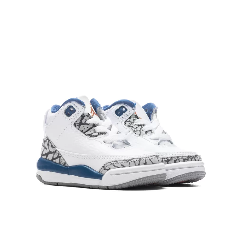 Air Jordan 3 Retro (TD) True Blue and Copper - White/Metallic Copper/True Blue