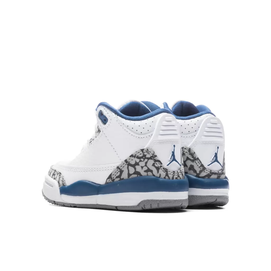 Air Jordan 3 Retro (TD) True Blue and Copper - White/Metallic Copper/True Blue