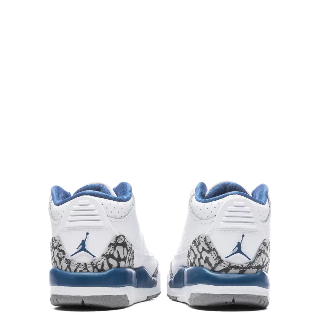 Air Jordan 3 Retro (TD) True Blue and Copper - White/Metallic Copper/True Blue