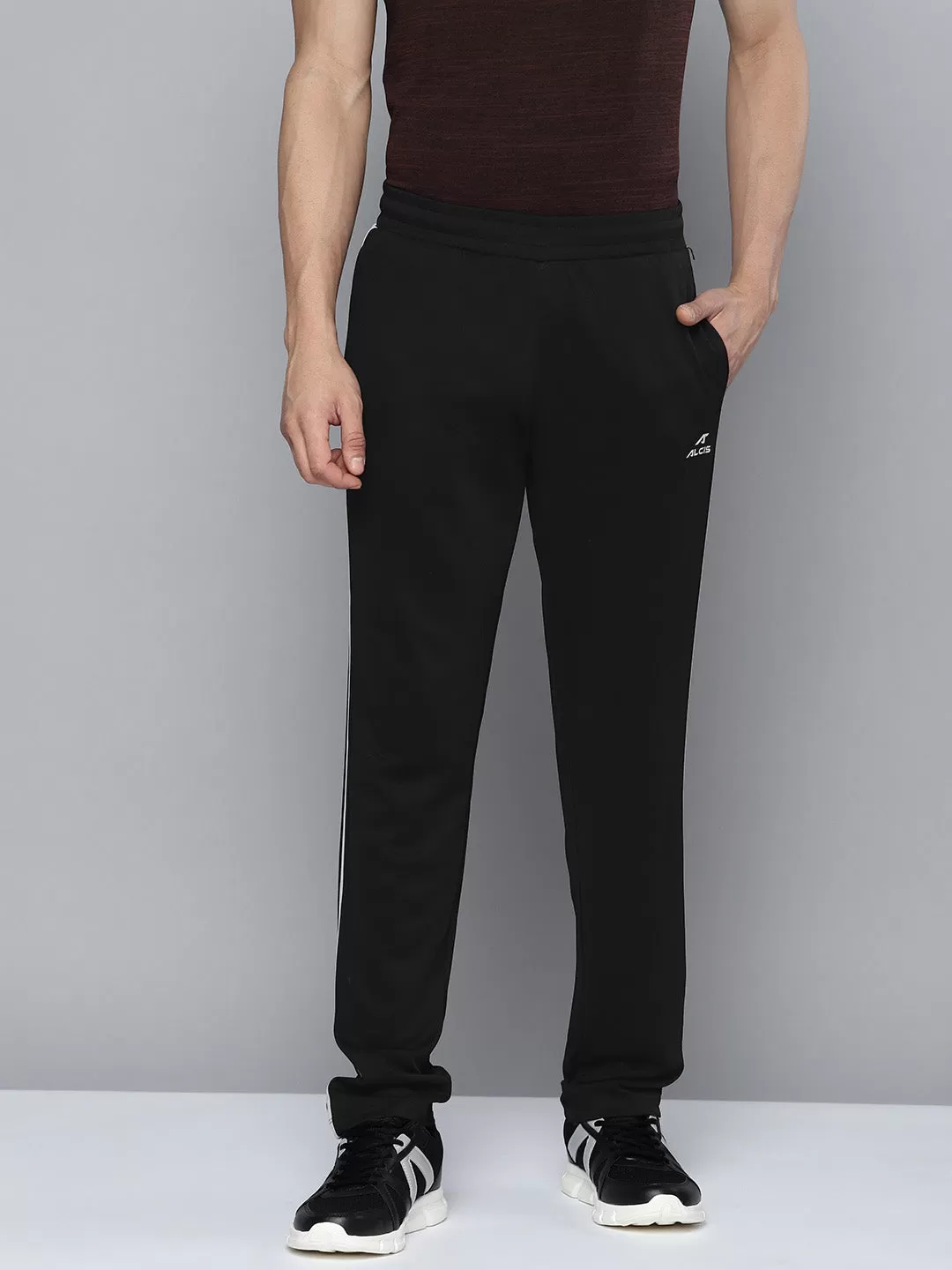 Alcis Men Black Solid Track Pants