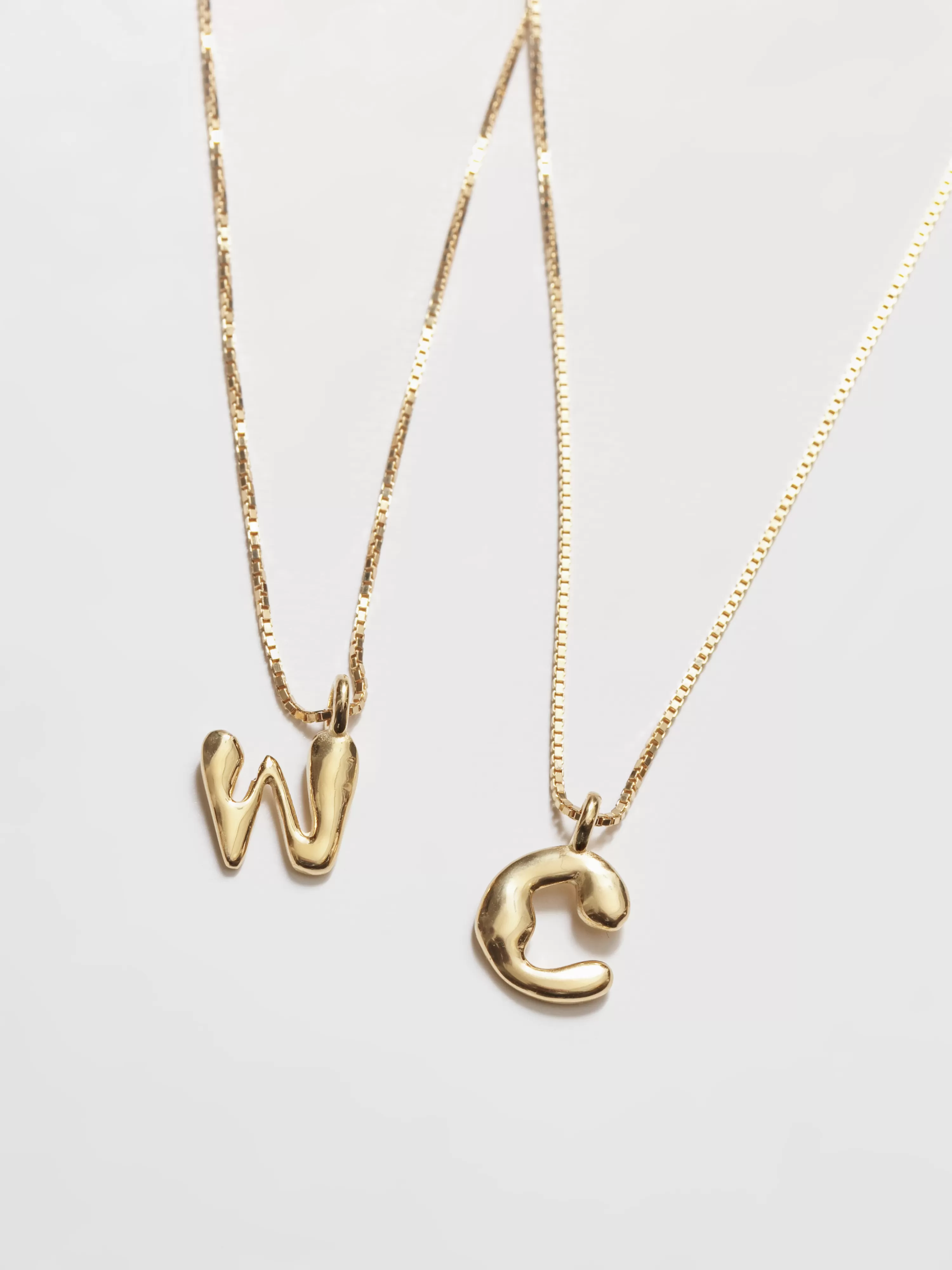 Alphabet Charm Necklace in 14k Solid Gold