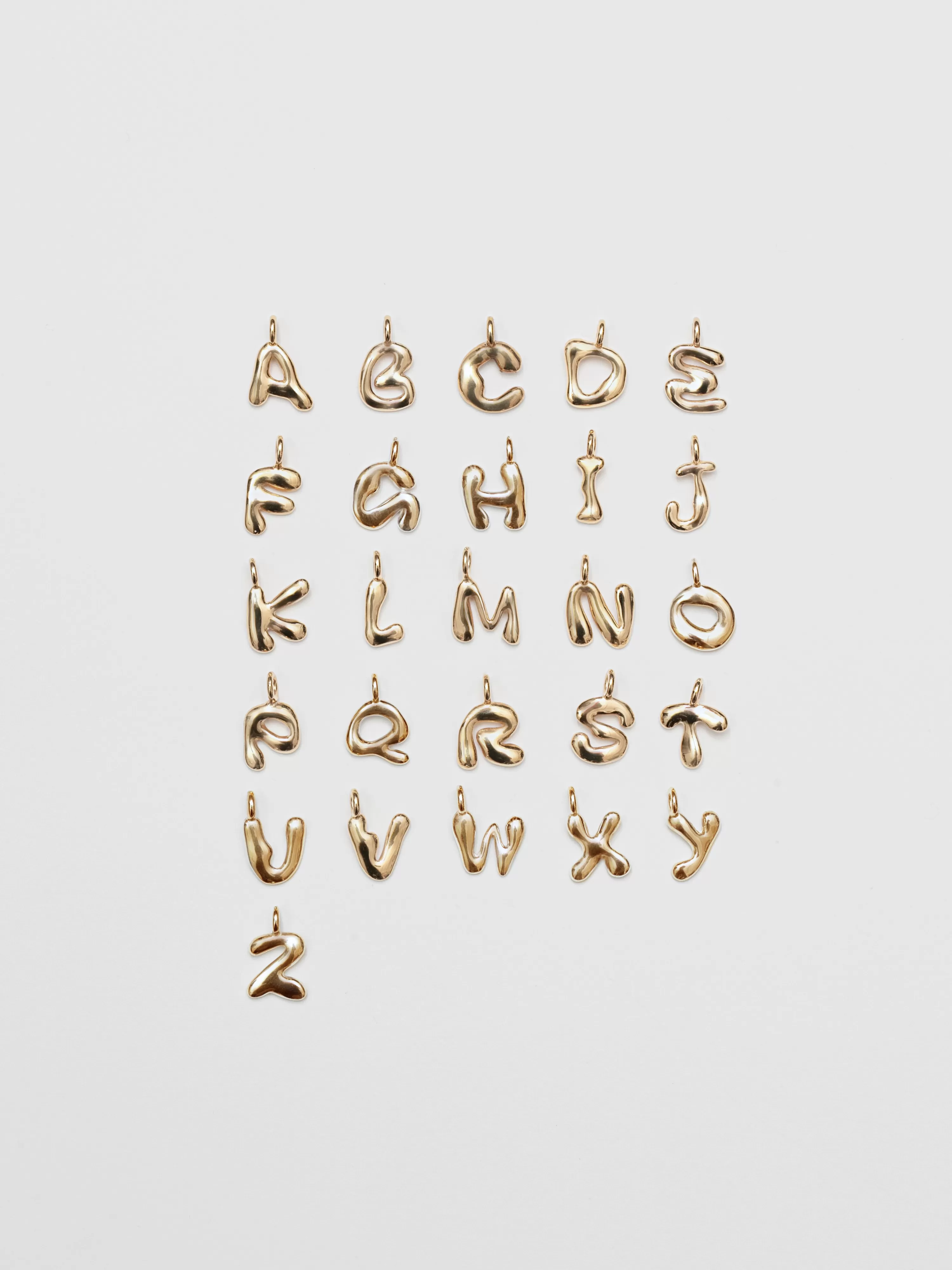 Alphabet Charm Necklace in 14k Solid Gold