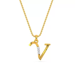 Alphabet V Pendant