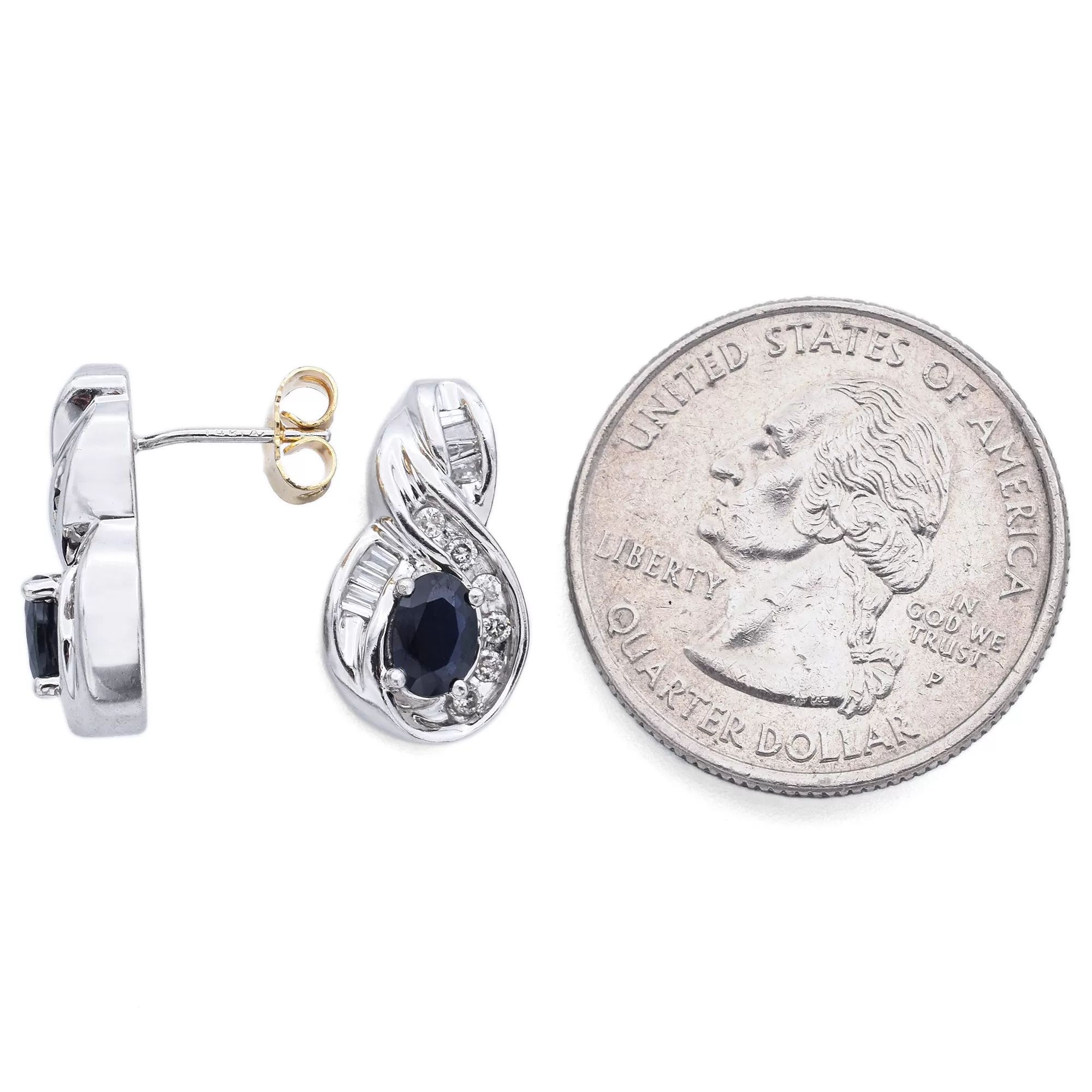 Alwand Vahan 14K White Gold Sapphire & 0.40 TCW Diamond Stud Earrings