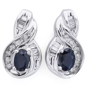 Alwand Vahan 14K White Gold Sapphire & 0.40 TCW Diamond Stud Earrings