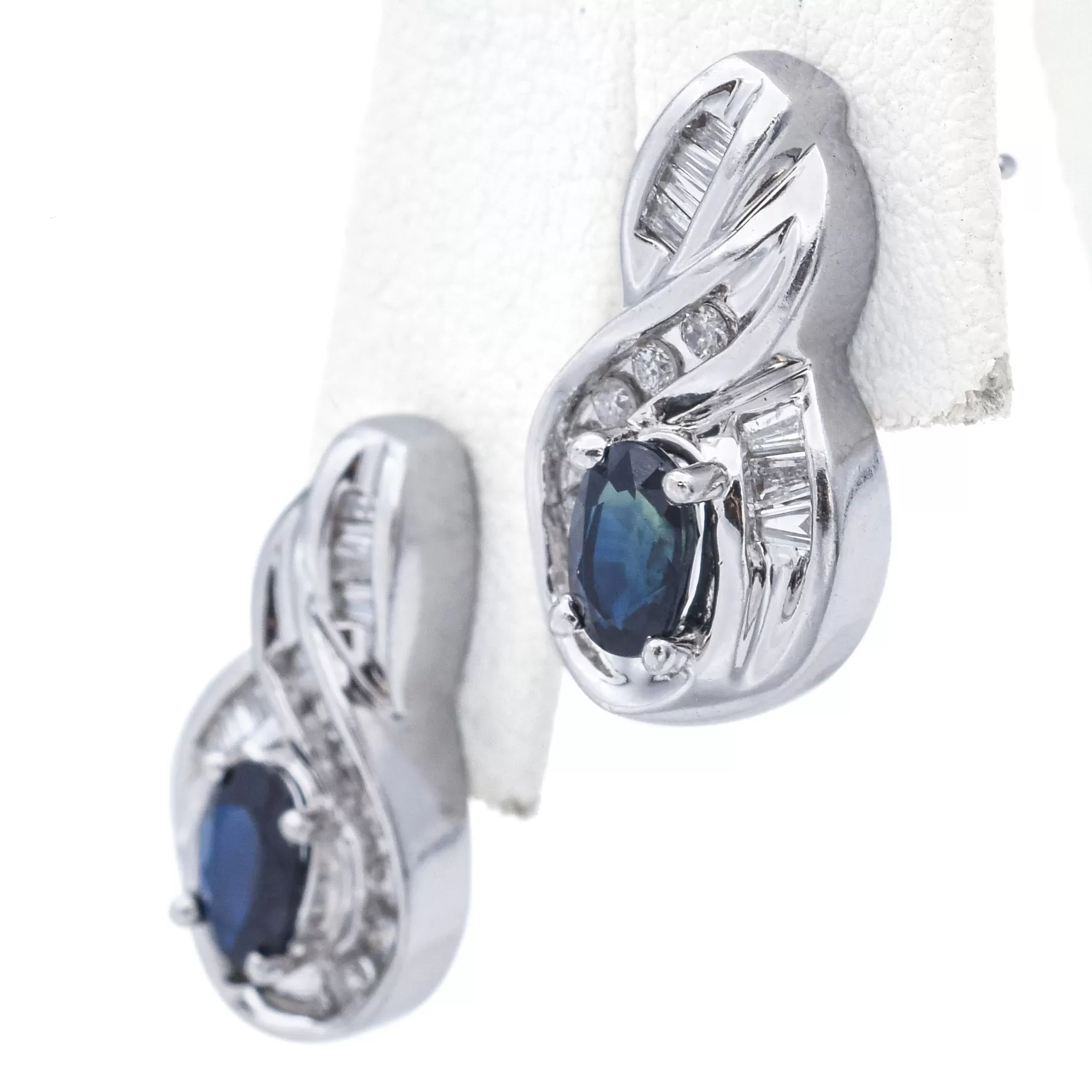 Alwand Vahan 14K White Gold Sapphire & 0.40 TCW Diamond Stud Earrings