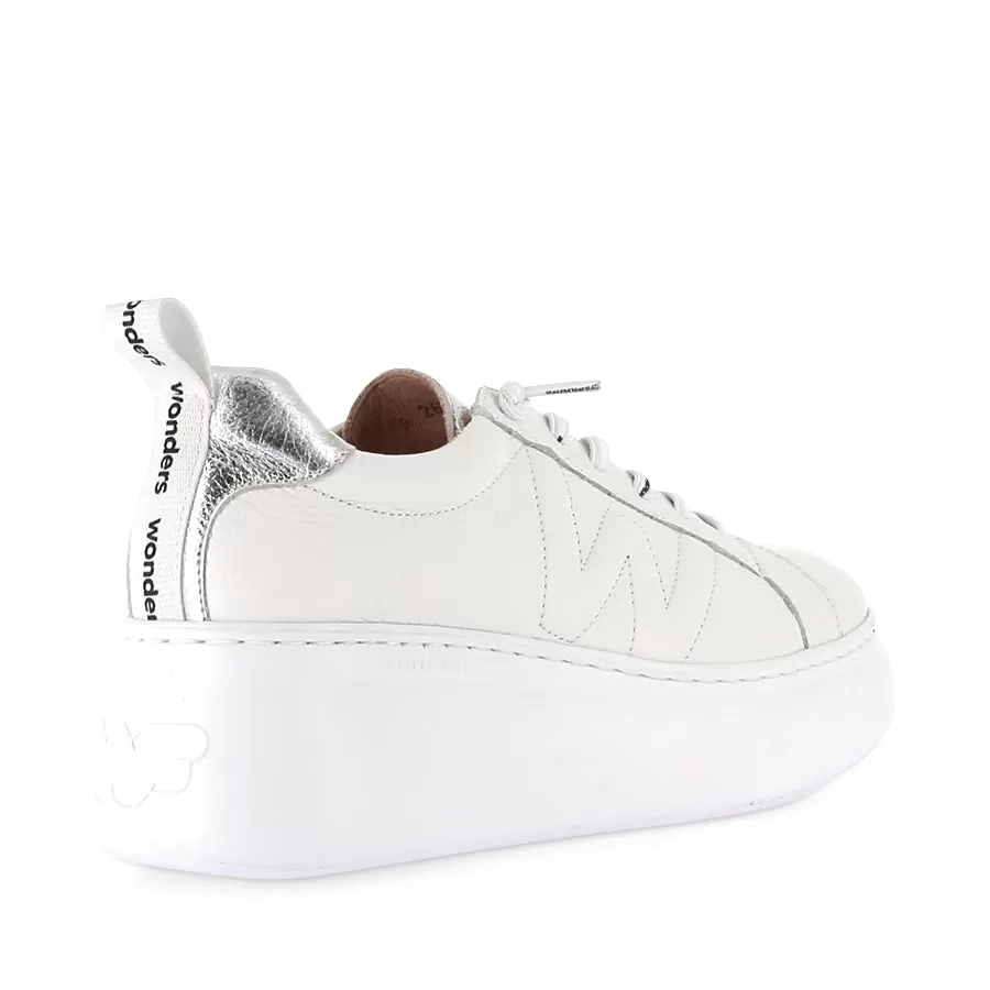 AMALI A-2632 - OFF WHITE/SILVER LEATHER