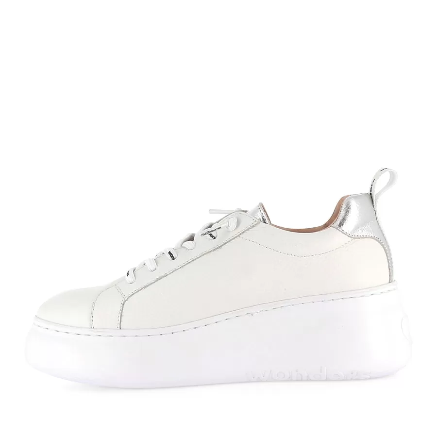 AMALI A-2632 - OFF WHITE/SILVER LEATHER