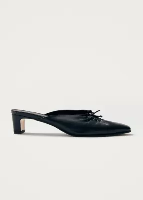 Amar Black Leather Mules