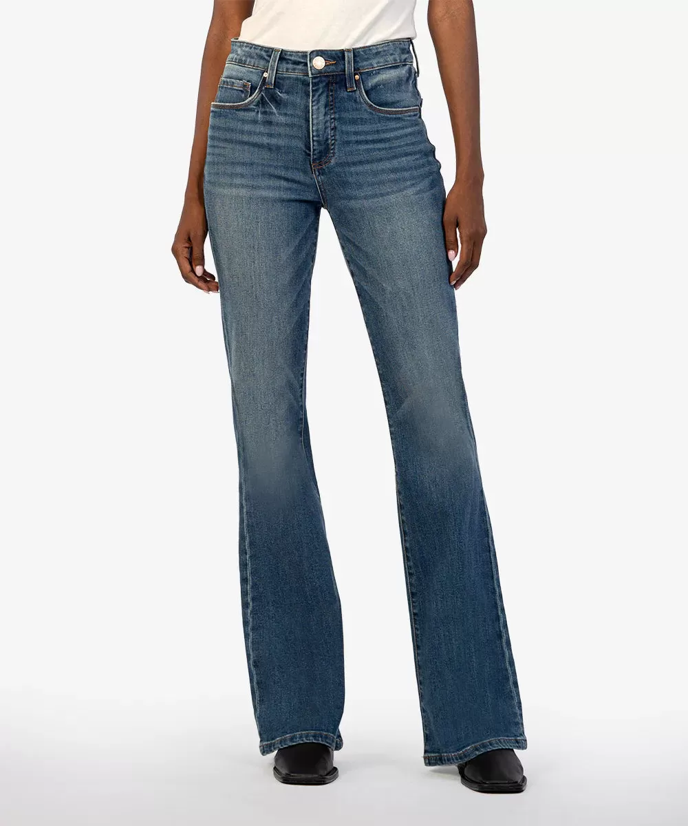 Ana High Rise Super Flare Jean in counselled by KUT Denim