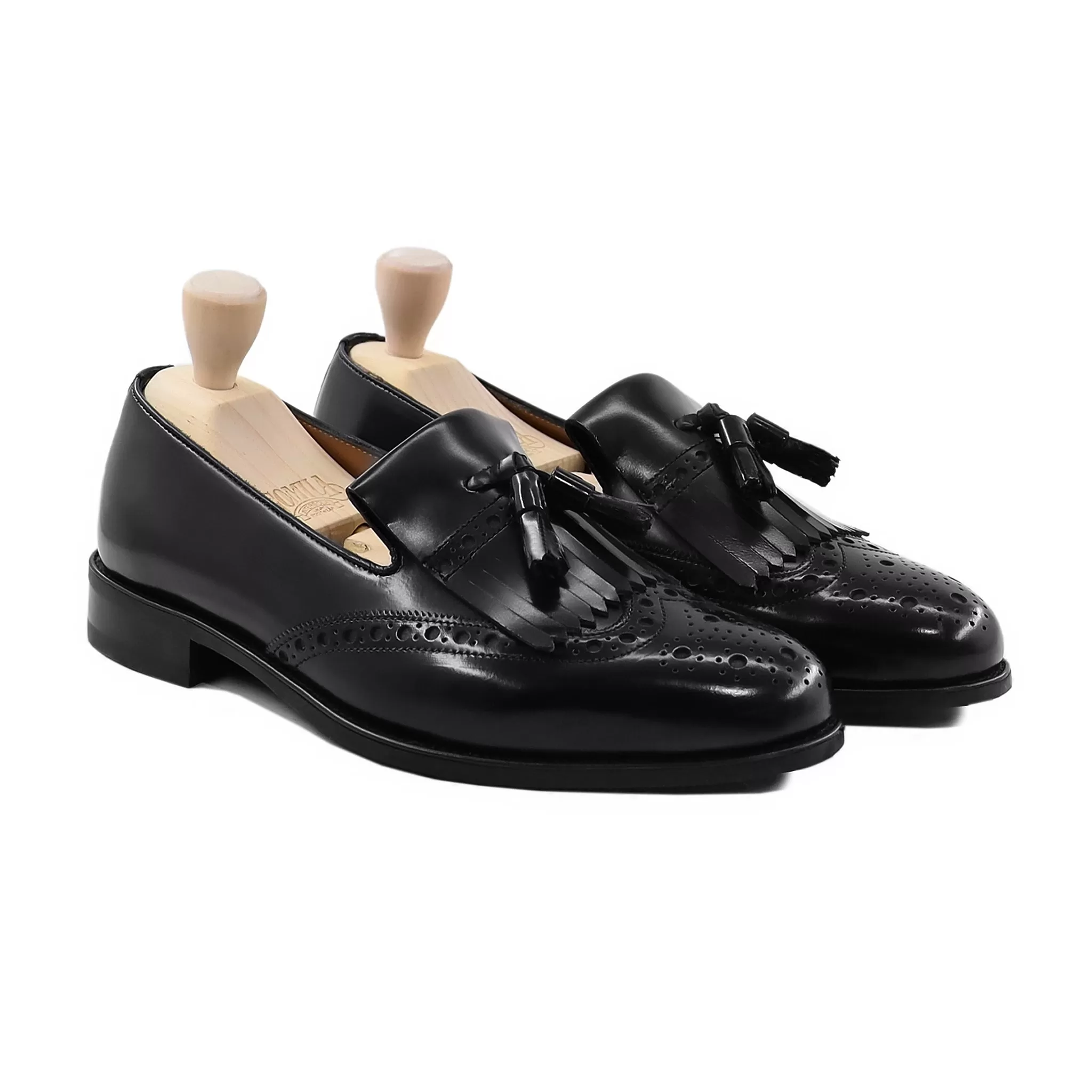 Ancher - Men's Black Box Leather High Shine Loafer