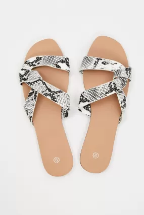 Animal Print Flat Slides