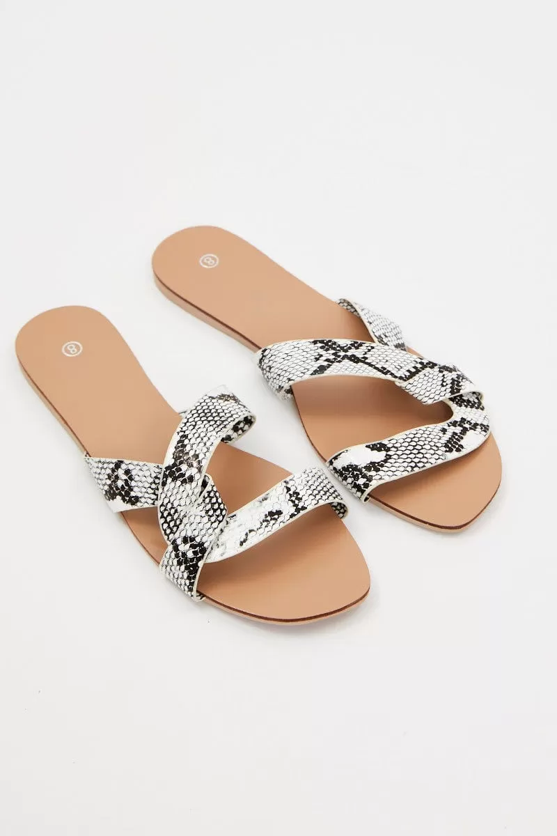 Animal Print Flat Slides