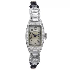 Antique Hamilton Platinum 1.70 TCW Diamond Cal 995A Women's Hand Wind Watch