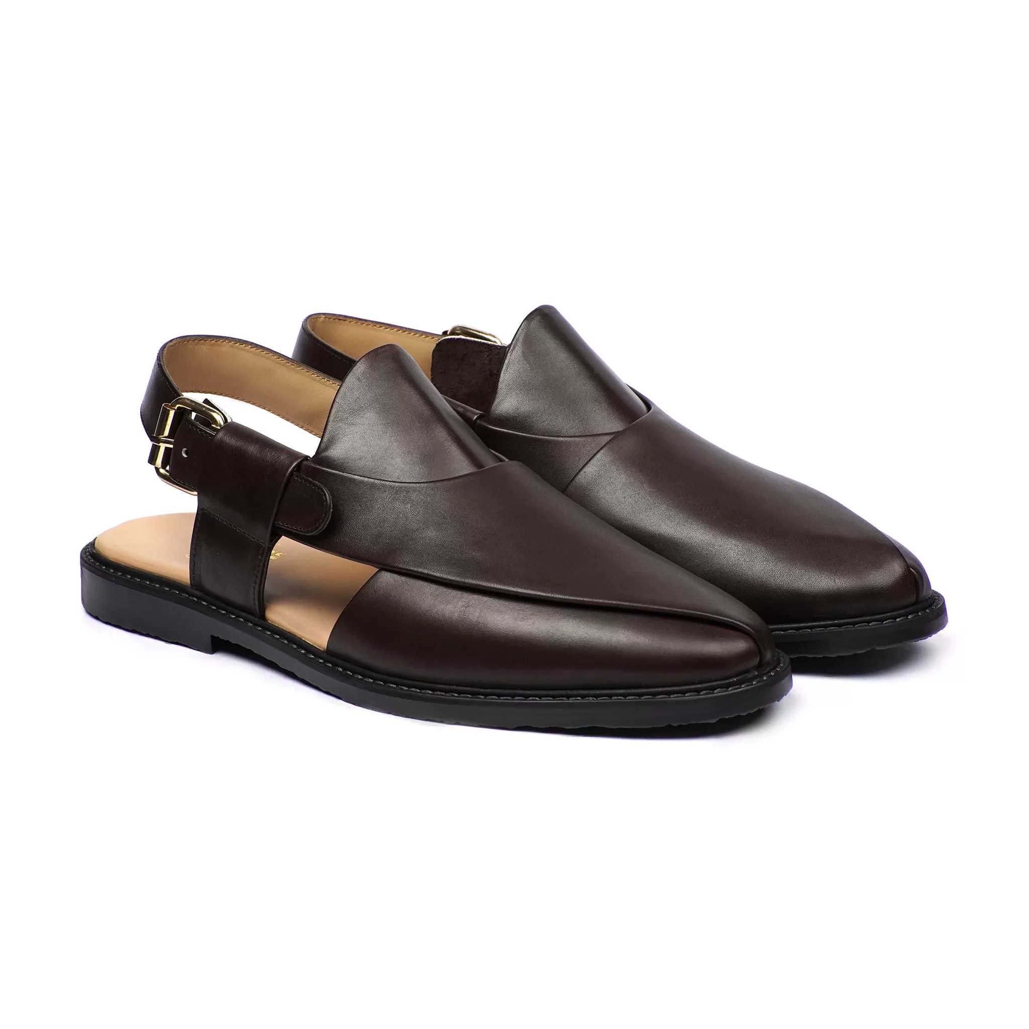 Atsuko - Men's Dark Brown Calf Leather Sandal