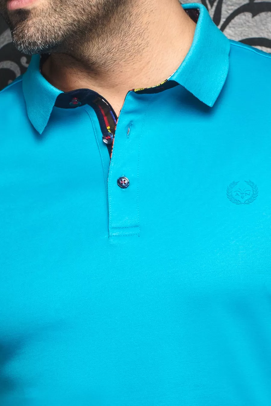 Au Noir Stretch Short-Sleeve Polos | Eagle Turquoise