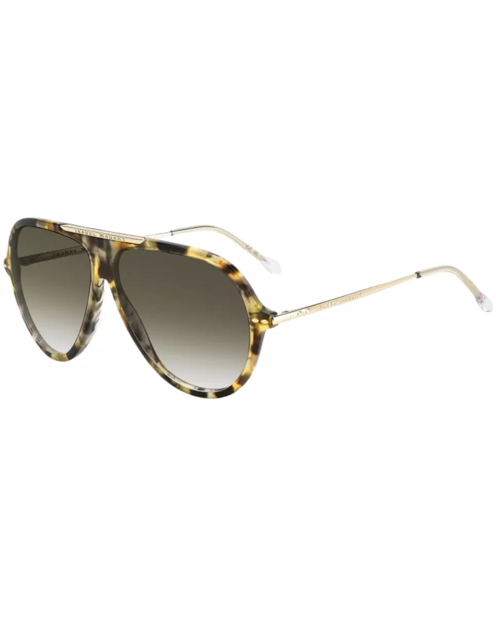 Aviator Tortoise And Gold Acetate Sunglasses