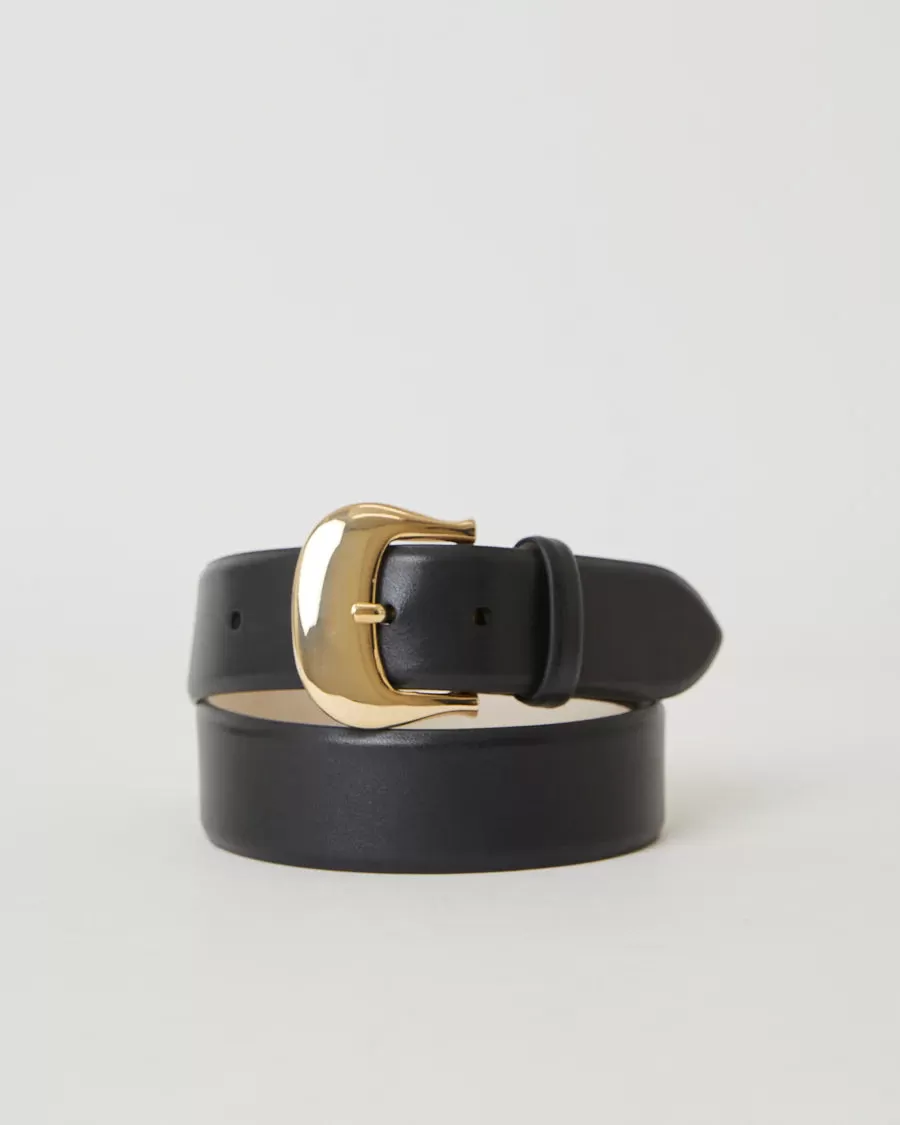 B-LOW THE BELT TALIA MID LEATHER BELT BLACK