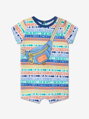 Baby Boys Bag Print Logo Romper in Multicolour