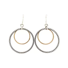 Bead and Gold hoop Earrings (E1112)