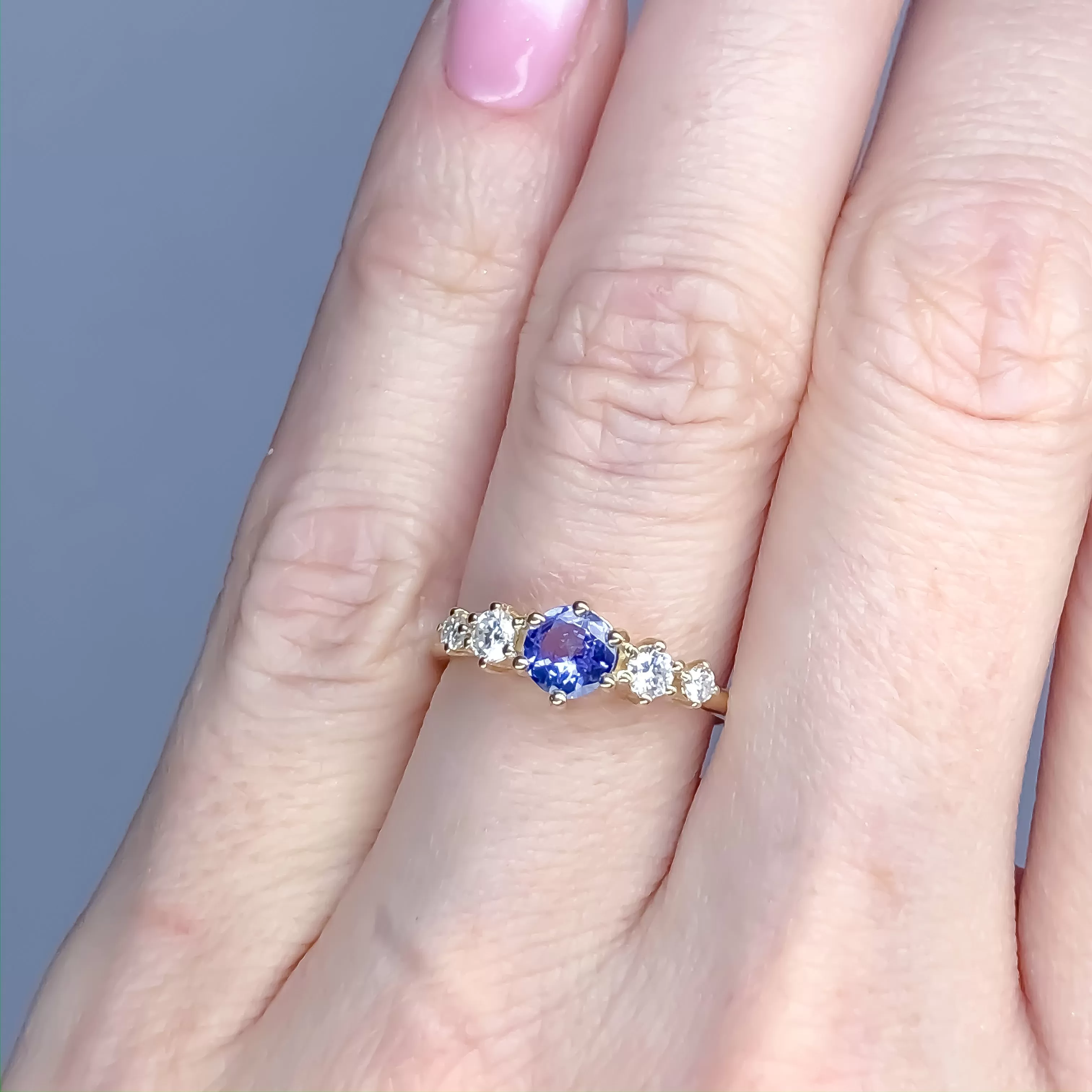 Betty Tanzanite Mossanite Ring