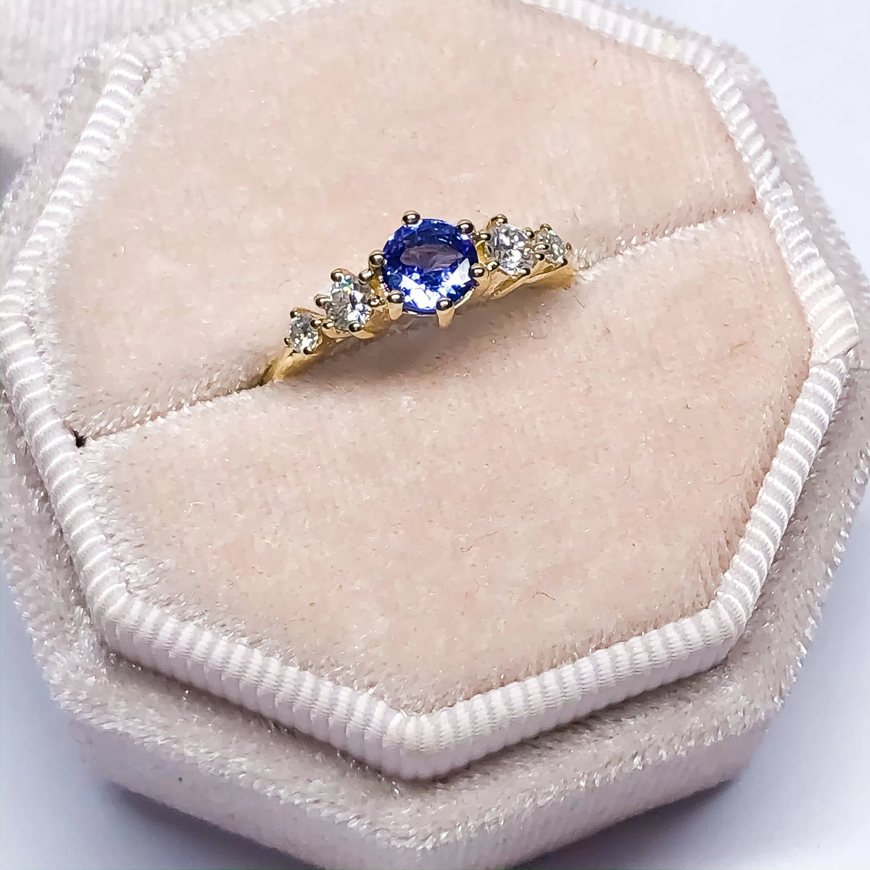 Betty Tanzanite Mossanite Ring