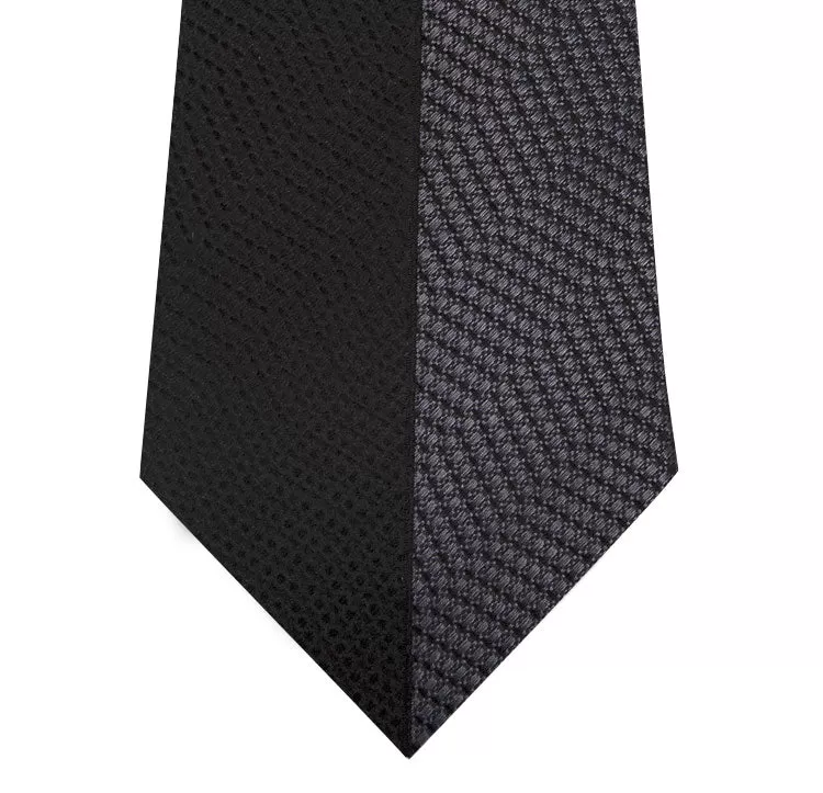 Black and Grey Vertical Stripe Silk Tie