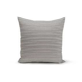 Black Cream Pinstripe Pillow Cover