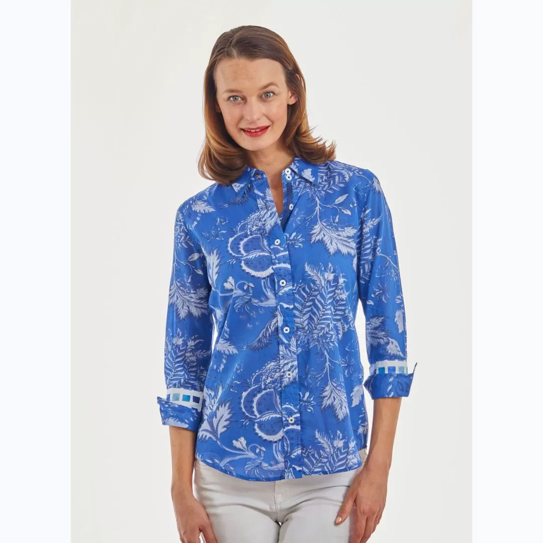 Blue Toile Print Shirt