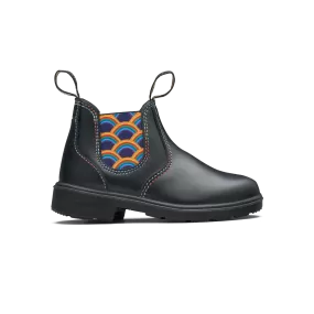 Blundstone Black With Rainbow Elastic Kids' Boot