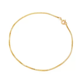 Bold Box Chain Anklet | Solid 14K Gold