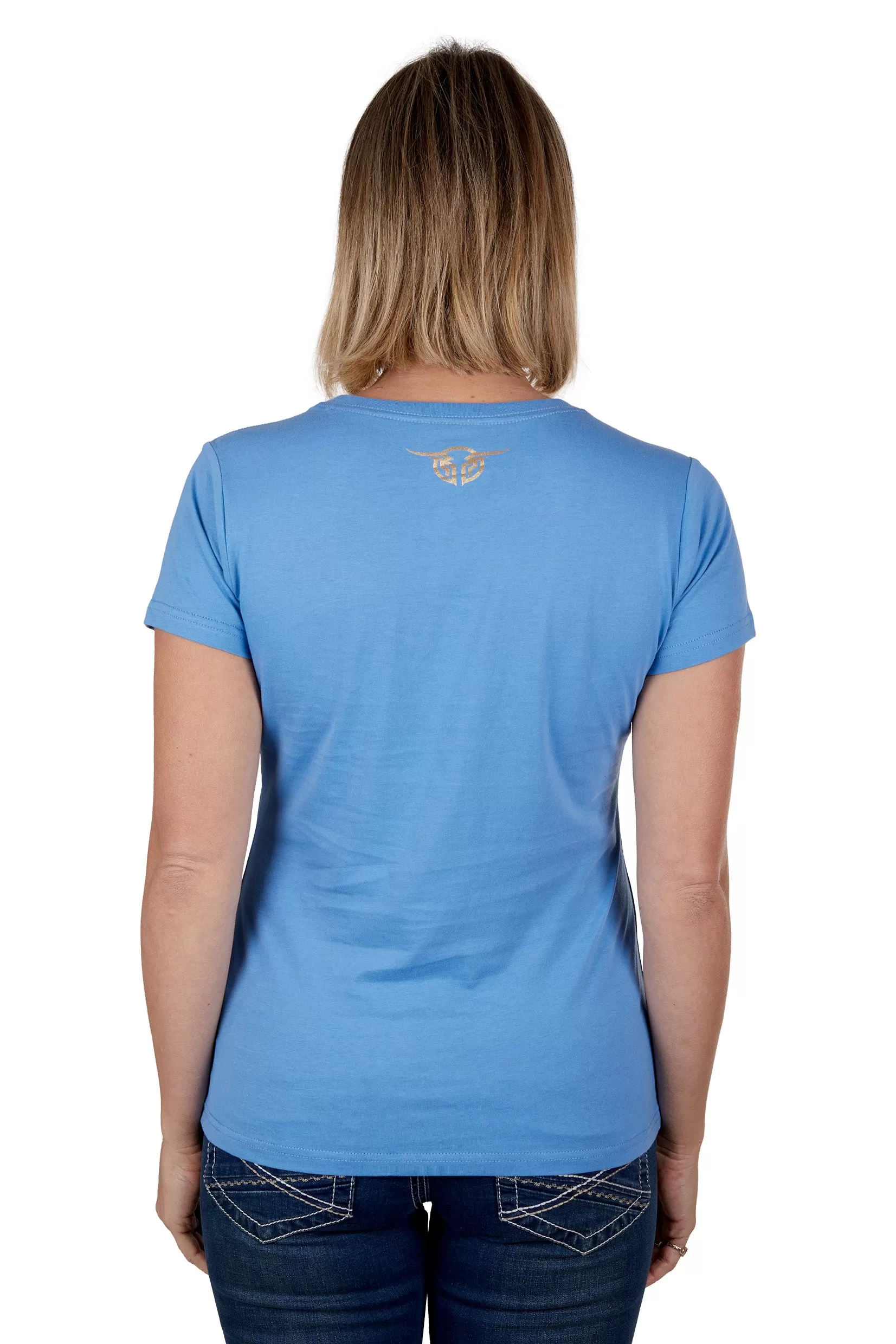 Bullzye Ladies Ditsy S/S Tee - Heritage Blue - B3S2503322